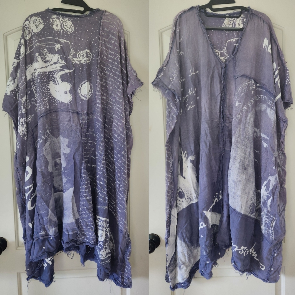 Rare Magnolia Pearl Frida Kahlo Jaya Kaftan Dress Ozzy Patchwork Artist Smock OS - Picture 14 of 17